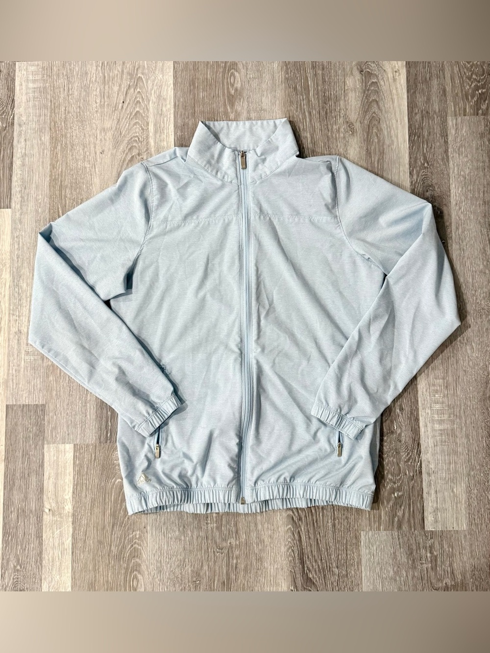 adidas Women’s Light Blue Track Jacket M Full Zip Lightweight Zipped Pockets